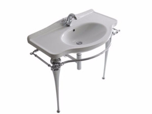 Консольный умывальник с держателем для полотенец