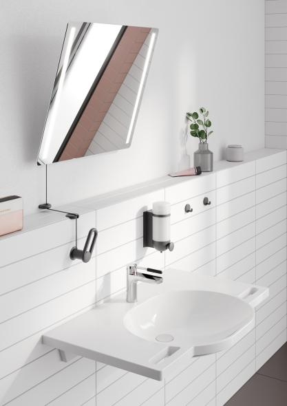 801.01B401 Зеркало со светодиодной подсветкой плюс HEWI Edition matt | Polyamid  - Вид №1