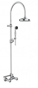 04537 / D Внешний смеситель для душа с трубкой, лейкой и дуплексным душем. Bongio Cristallo