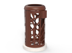 Корзина для мусора из оцинкованного листового металла с пепельницей