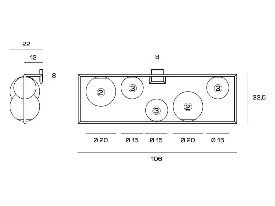 Стальной и стеклянный настенный светильник Miloox Buble ARCH-00139425 - Вид №4