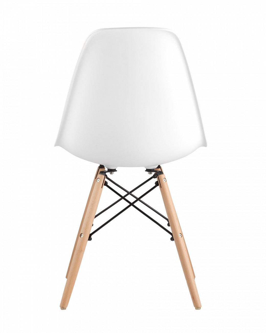 Стул со спинкой белый с деревянными ножками Eames EAMES ДИЗАЙНЕРСКИЕ, EAMES DSW 00-3881999 Белый  - Вид №2
