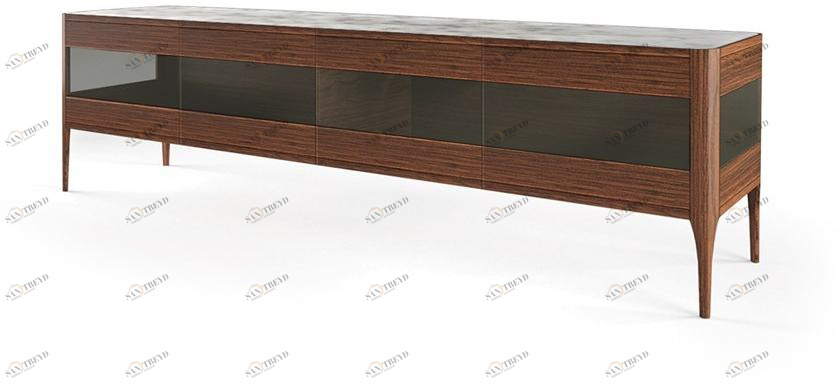 Тумба под ТВ из дерева и стекла с распашными дверцами Oliver b. casa Ch3000 Santreyd