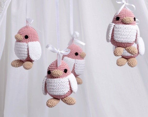 Мобиль на кроватку "Птички" ELLIPSE  351689 Розовый Santreyd  - Вид №1