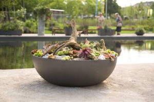 Бетонный низкий плантатор для общественных мест