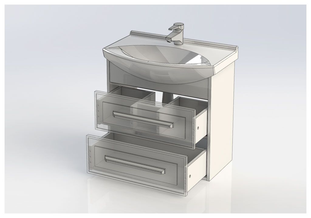 Тумба с раковиной Aquanet Остин 65 дуб кантербери/белый 0020172200177677 - Вид №4