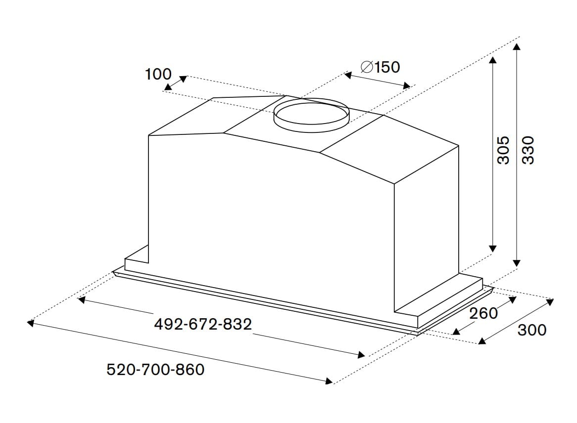 Встраиваемая вытяжка из нержавеющей стали со встроенным освещением Bertazzoni ARCH-00053731 - Вид №1
