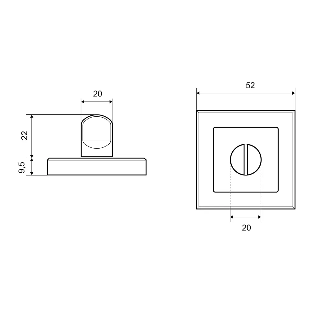 Накладка фиксатор Фабрика Замков A 200 BK PC алюминий цвет матовый хром STLM-2061316 - Вид №3
