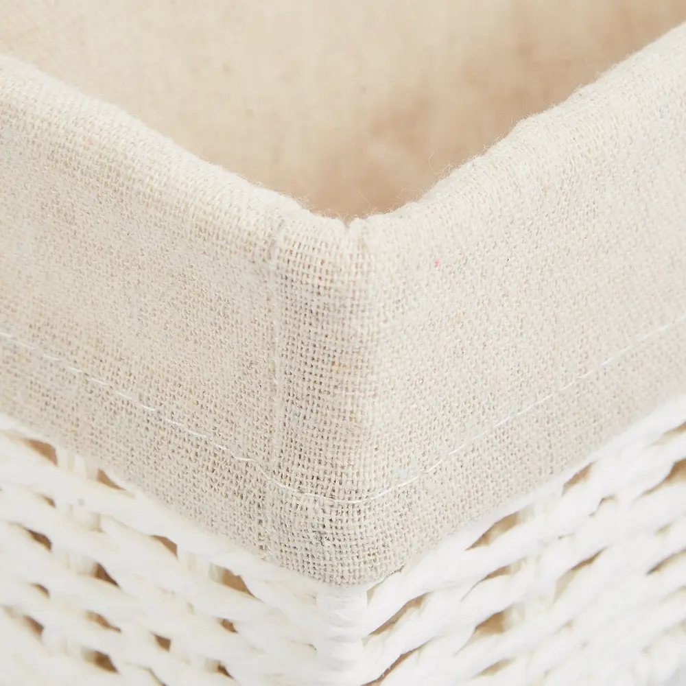 SPACEO Корзина для хранения из бумажной веревки с тканевой подкладкой 89344346 Kub STLM-1084232 - Вид №3