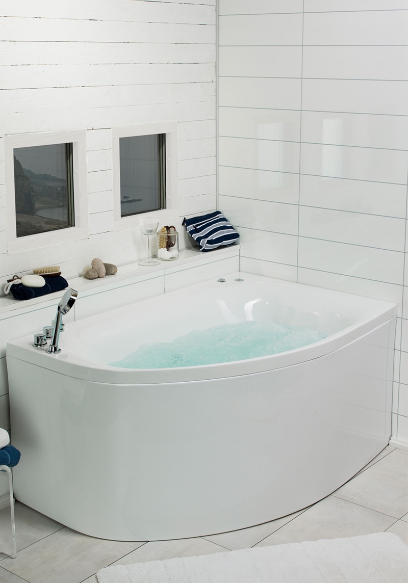 122 Массажные Ванны Sand 160 Gold Left + Смеситель Noro  Белый  - Вид №2