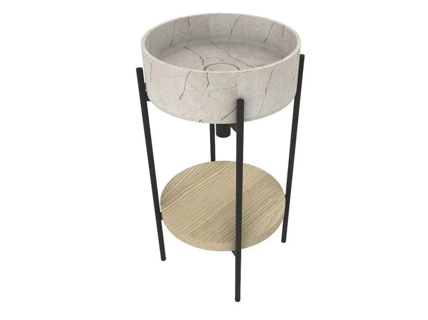 Мраморная круглая отдельно стоящая раковина MOMA Design TOWER OPEN ARCH-00124760