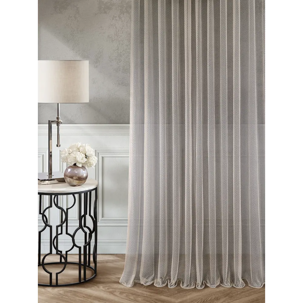 Тюль Santreyd Leopar - воздушная сетка бежевого цвета для изящных штор 89390572 STLM-1448257 - Вид №1