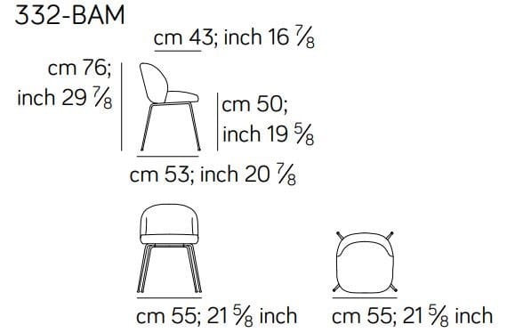 Стул из ткани или кожи с металлическим основанием Amura Monnalisa ARCH-00030510 - Вид №5