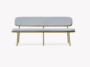 Садовая скамейка из нержавеющей стали со спинкой