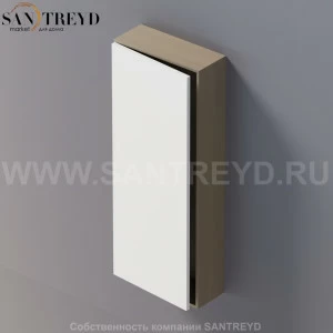 LIFT Модульный шкаф 100 см с левой дверью на доводчиках. Модули могут располагаться горизонтально и вертикально. Отделка: серый дуб и белая краска. AMOB053LZRCSX