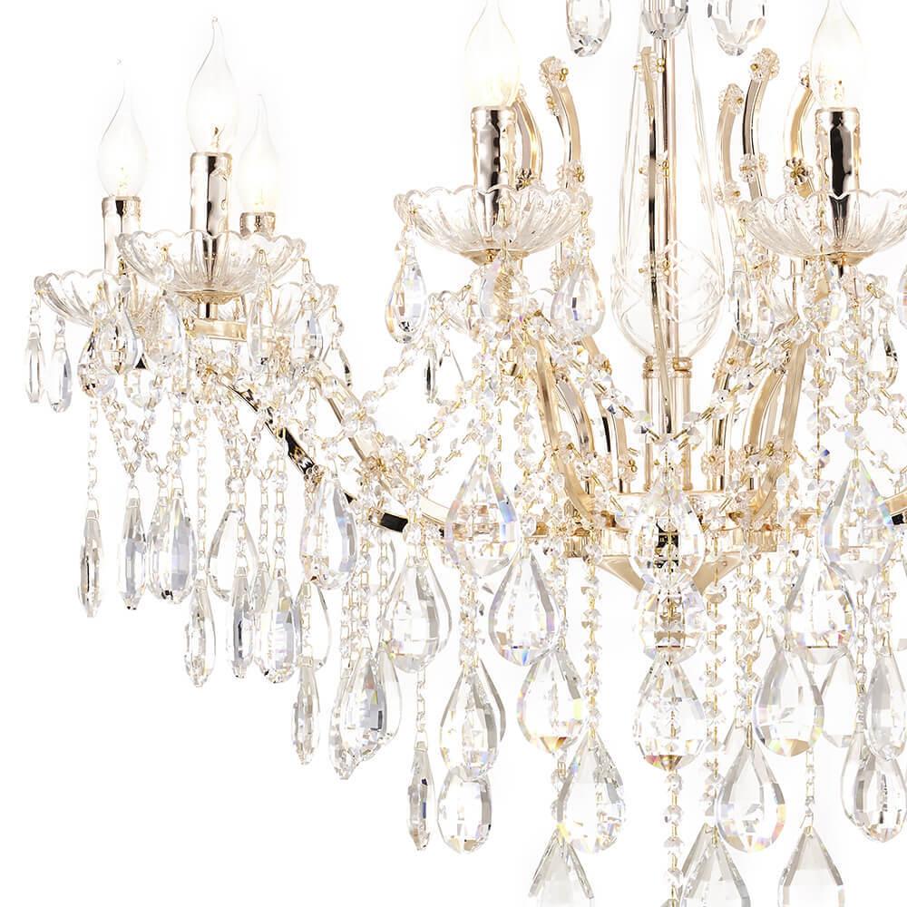 Подвесная люстра Lumien Hall Стефани 0036/10P-SGD LUMIEN HALL ДИЗАЙНЕРСКИЕ, СТЕФАНИ 00-3887902 Золото;прозрачный  - Вид №1