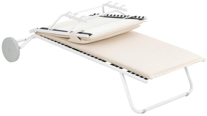 Lafuma Mobilier Складная садовая кушетка из батилина на колесиках Opale Lfm2966 - Вид №3