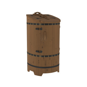 1681 Фитобочка со скосом "Стандарт" цвет орех, покрытие тиковым маслом, фурнитура черный Alyarus