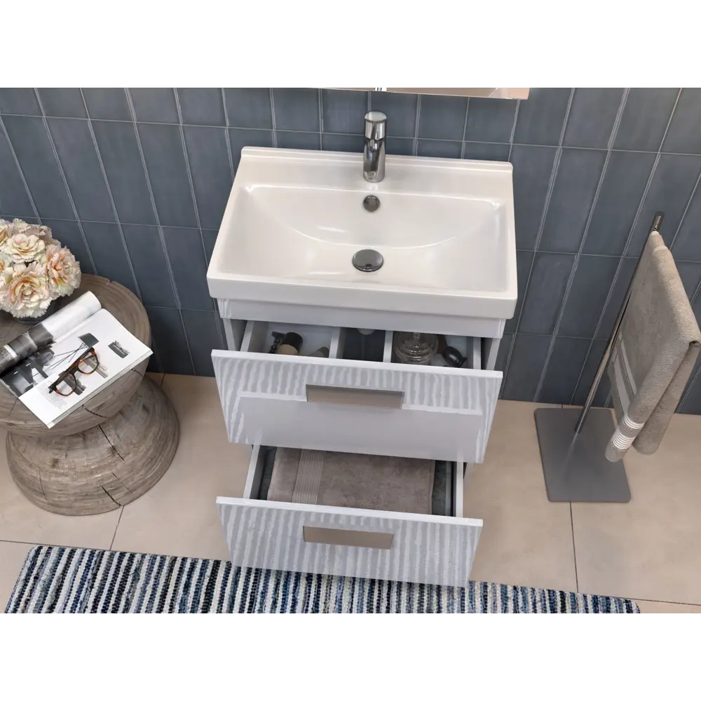 Тумба VIGO Milo для ванной с двумя ящиками, белый глянец 60×80 см 85322135 STLM-0061358 - Вид №9