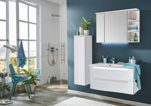 Purefaction900R(672/161) Комплект мебели Puris Purefaction, 900 мм правый, цвет белый высокоглянцевый