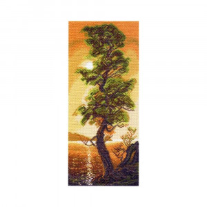 1308 Канва/ткань с рисунком Рисунок на канве 24 см х 47 см "Байкальский кедр" Матренин посад