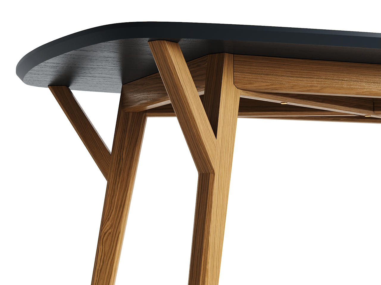 Обеденный стол прямоугольный натуральный дуб, графитовый 140 см Proso THE IDEA  210026 Бежевый  - Вид №2