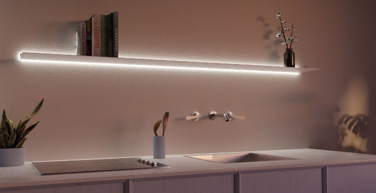 Алюминиевая полка со встроенным освещением Strackk WALL SHELF WITH LIGHT ALL AROUND ARCH-00078703 - Вид №1