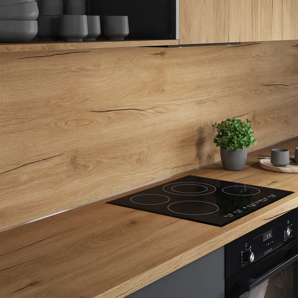 Столешница кухонная Slotex Верея 300x60x3.8 см ДСП цвет золотистое дерево DELINIA ДСП Постформинг STLM-2188963 - Вид №5