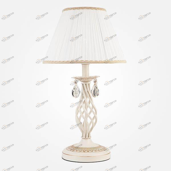 Лампа настольная белая с золотистым, с хрусталем Strotskis Eurosvet 10054/1 EUROSVET AMELIA 00-3907030 Белый;золото