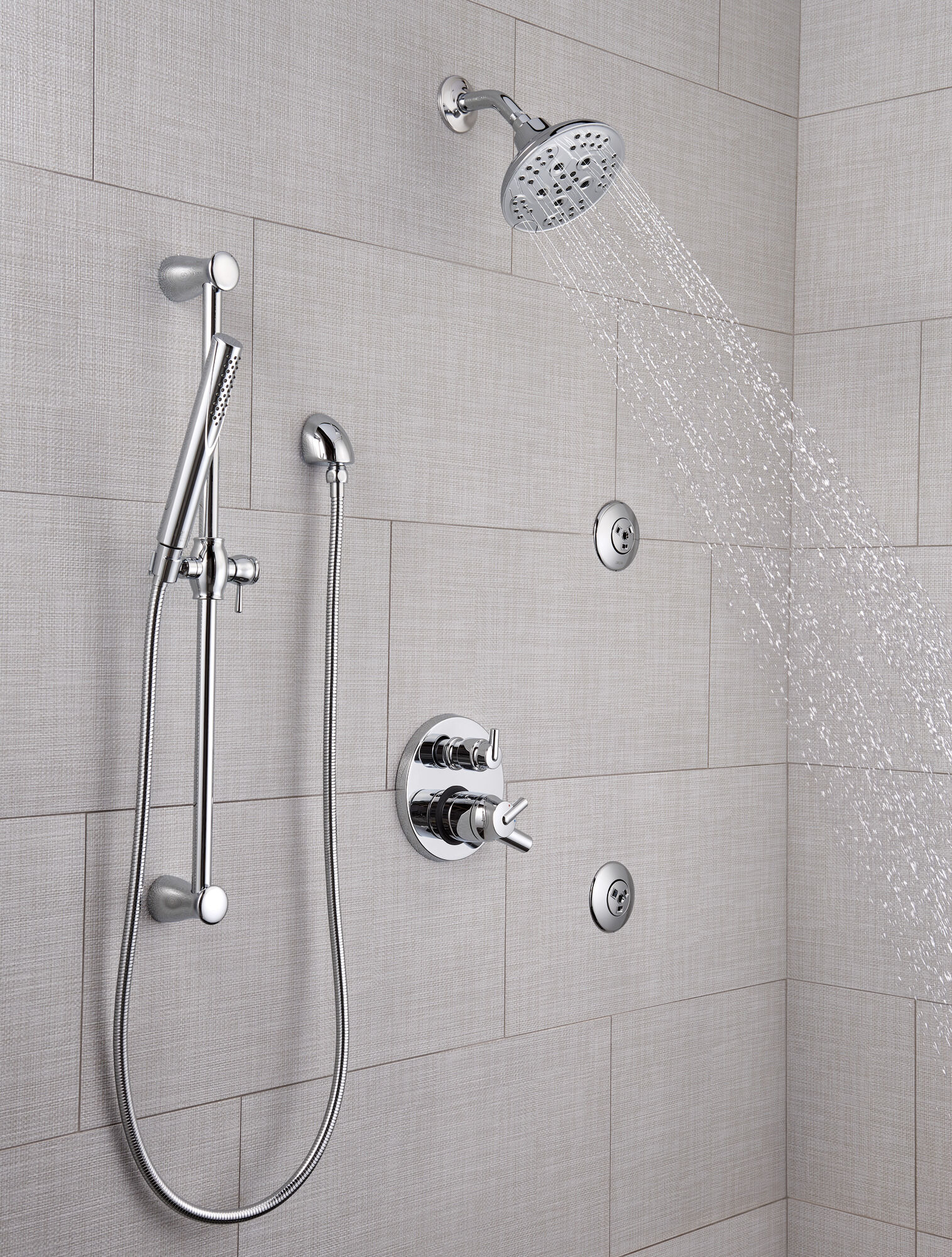 T27959 Трим клапана Contemporary Two Handle Monitor® серии 17 со встроенным переключателем на 6 положений Delta Faucet Delta Хром - Вид №1