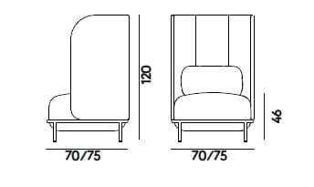 Металлическое кресло с высокой спинкой Billiani Bold ARCH-00022518 - Вид №3