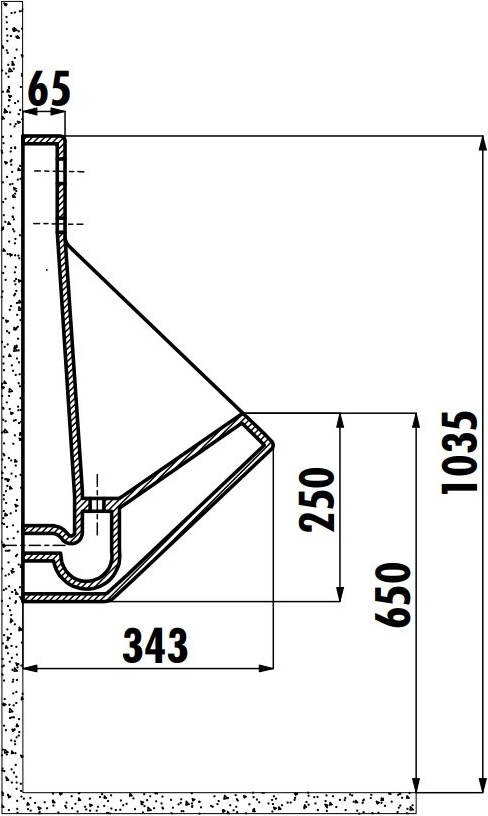 TP640-00AM00E-0000 Писсуар сенсорный АНТРАЦИТ TP640.6 Creavit  - Вид №1