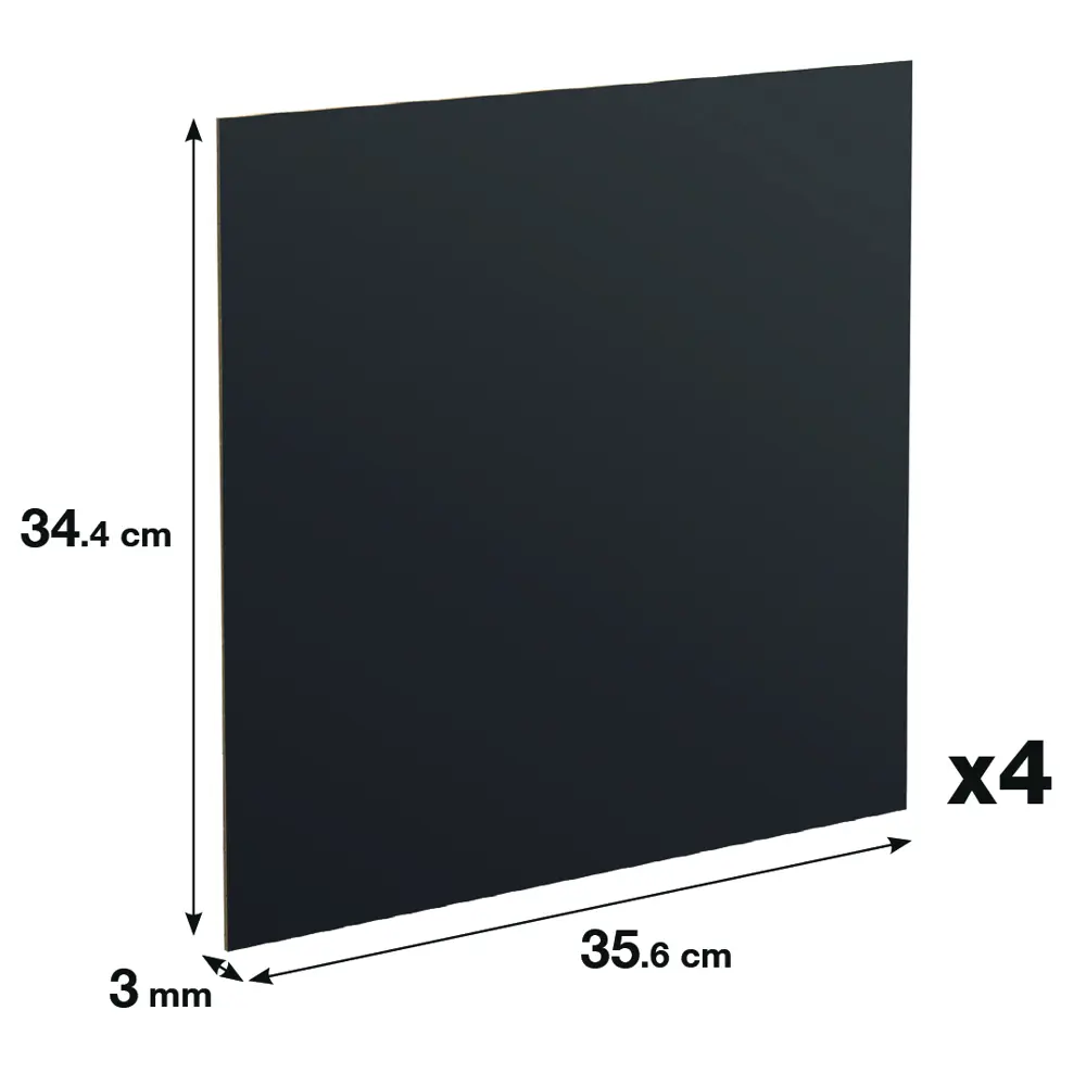 Задняя стенка Spaceo Kub 35.6x34.4 см ДВПО/ХДФ цвет графит 4 шт STLM-2084732