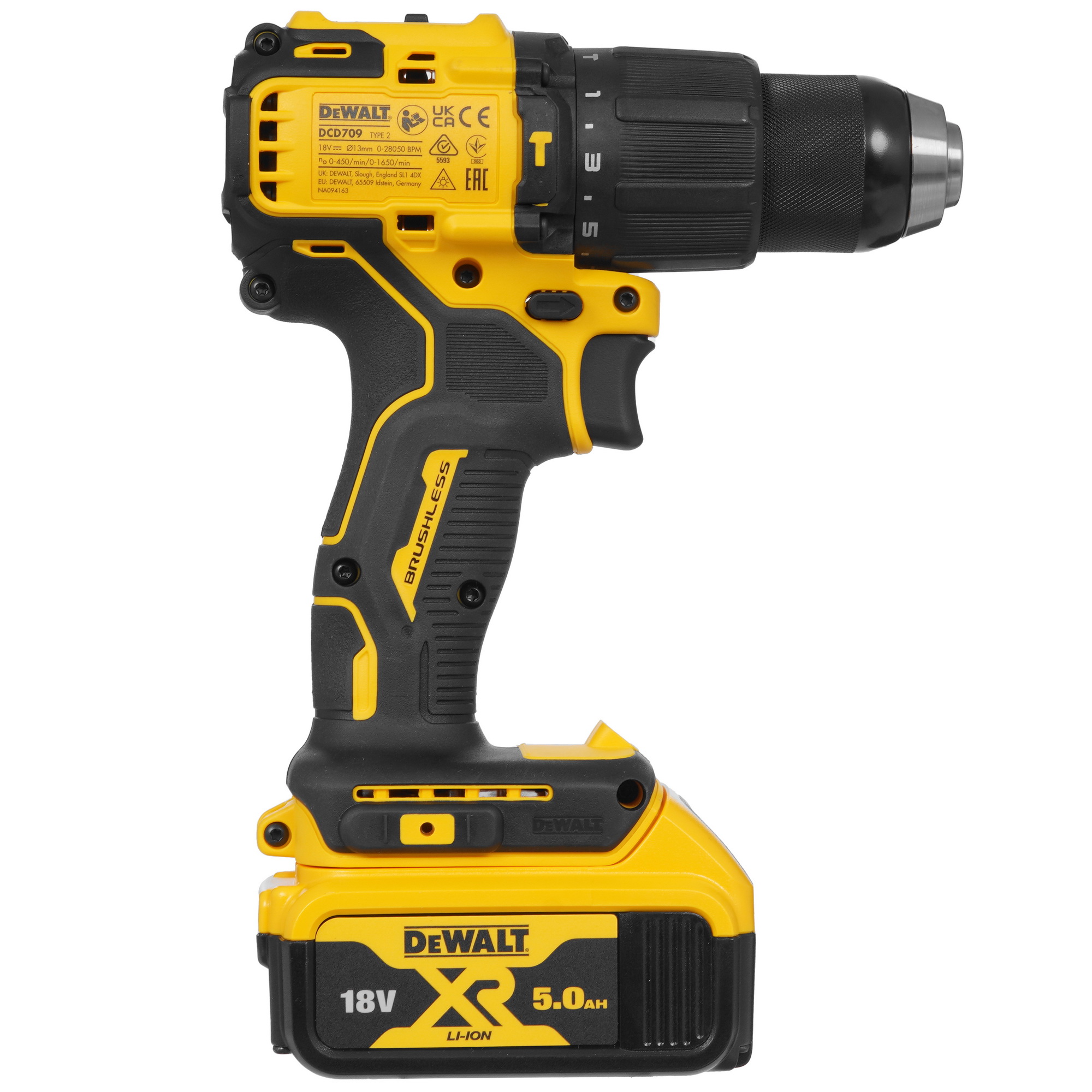 Дрель-шуруповерт DeWalt DCD709P2T XR FLEXVOLТ 18/54V 5443678 STDN-0020109 - Вид №2