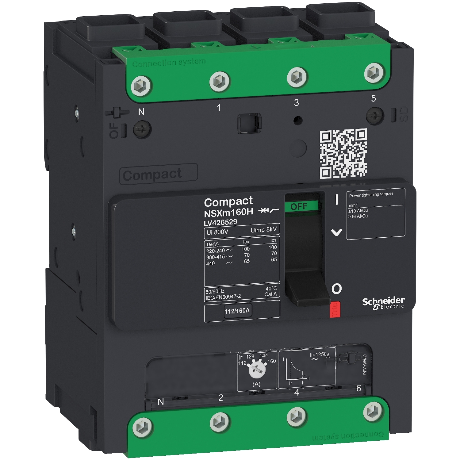 LV426526 Силовой автомат NSXm, 70кА, 4P, 80А Schneider Electric Compact 