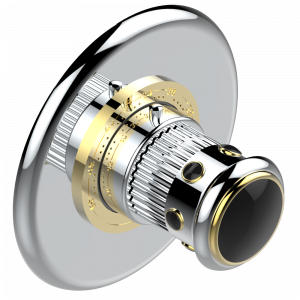U7D-15EN16EM Ручка регулировки для термостата EUROTHERM N°8105N, 8200N, 8300 Thg-paris Trocadéro c чёрным ониксом Хром/золото