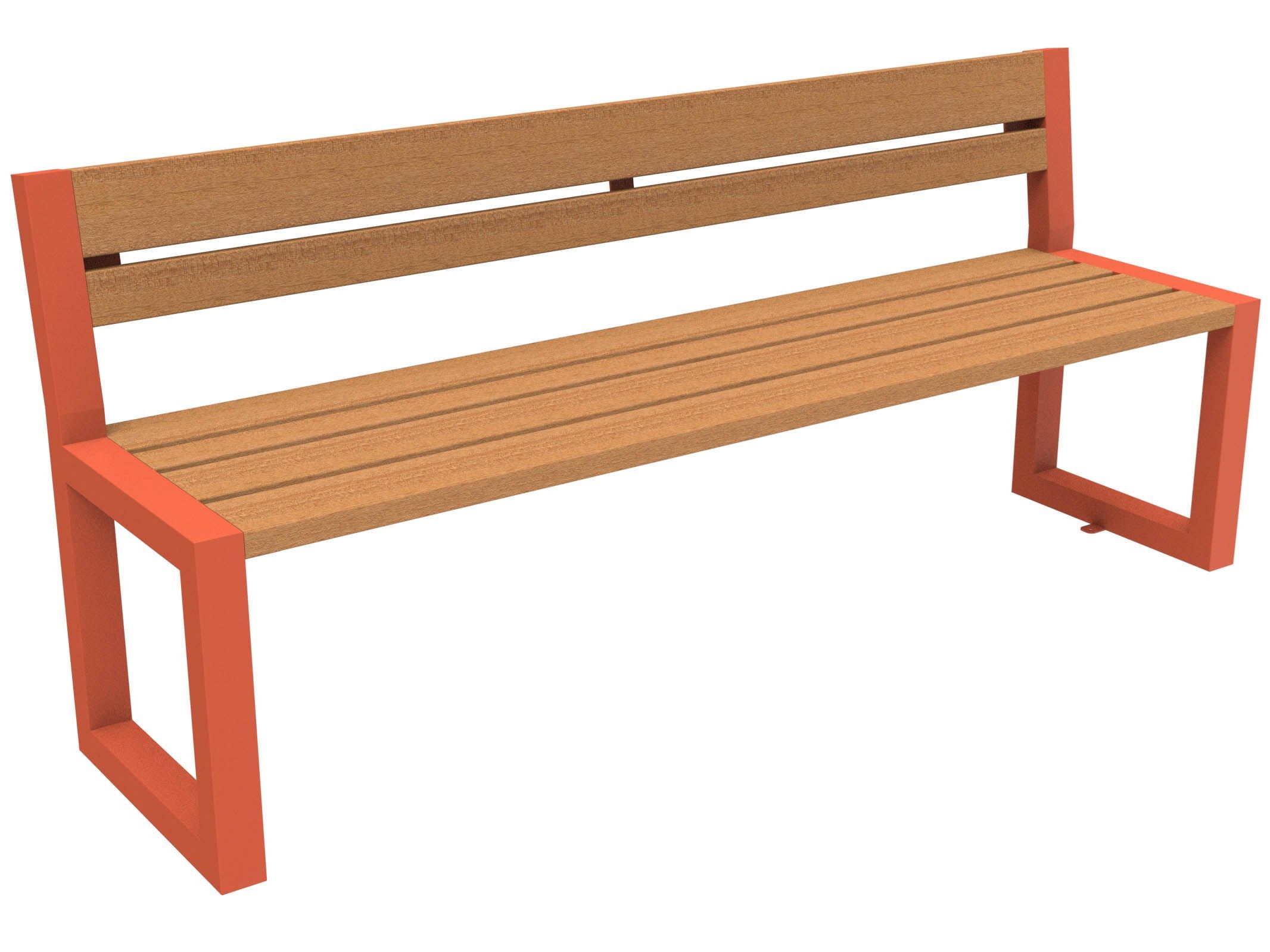 Скамья из окуме со спинкой Lazzari ритм ARCH-00140158 - Вид №2