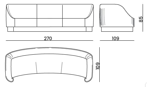 3-местный кожаный диван Bizzotto Italia Symphony-Infinity ARCH-00021871 - Вид №1