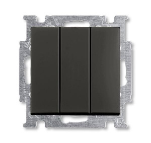 Выключатель трехклавишный ABB Basic55 16A 250V chateau-черный 2CKA001012A2173