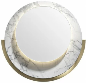 Capital Collection Круглое зеркало из мрамора с настенной рамой