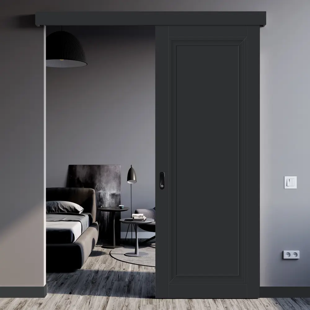 Дверь межкомнатная глухая Нобиле 60x200 см Hardflex цвет антрацит с замком 84491271 STLM-2030891 МАРИО РИОЛИ  - Вид №7