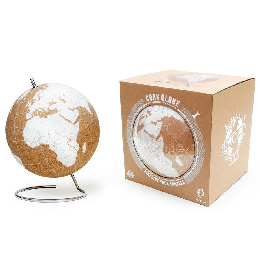 Глобус Cork Globe, белый, Ø25 см SUCK UK SKCORKGLOBE5 - Вид №12