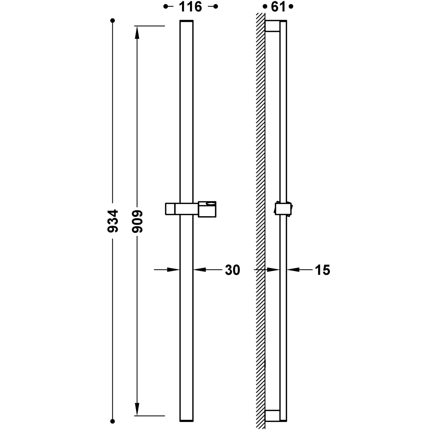Раздвижная душевая планка-134517 TRES Showers - Вид №1