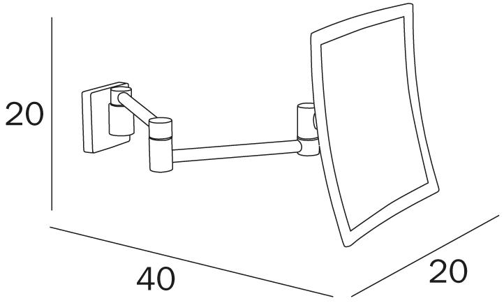 INDA® Квадратное настенное увеличительное зеркало Hotellerie sun-id-1349417 - Вид №2