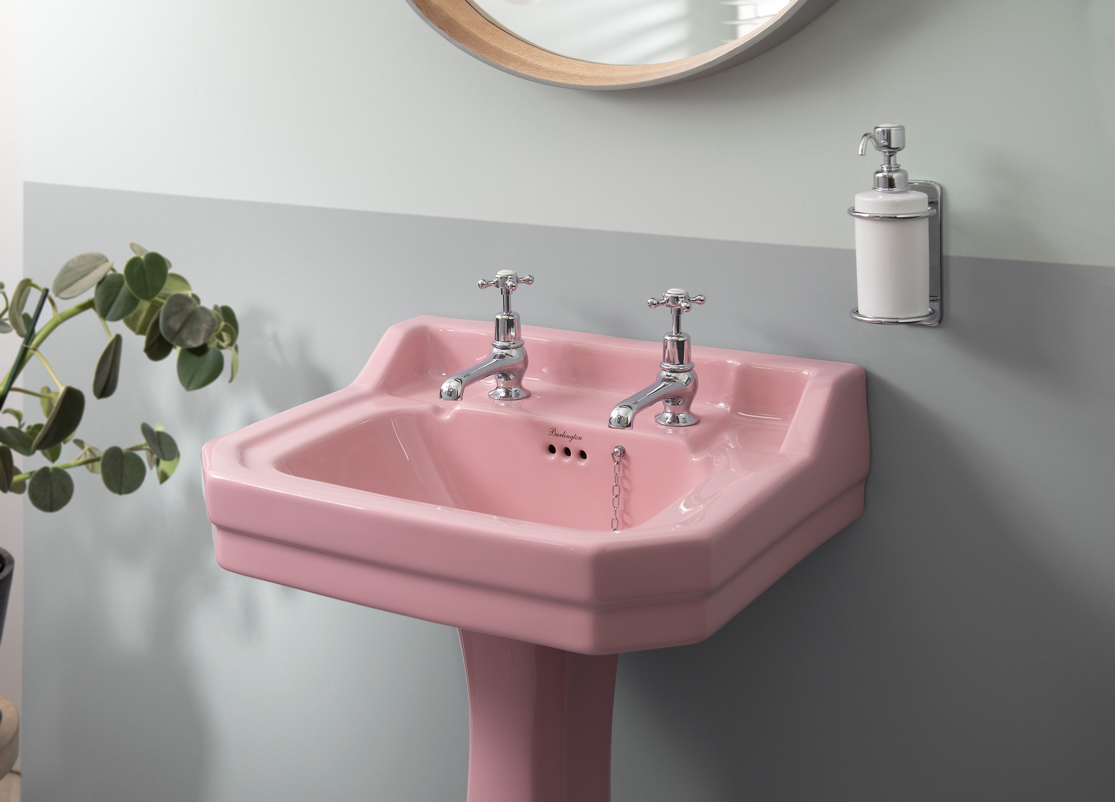 Прямоугольный умывальник из стекла на колонне Burlington На заказ ARCH-00028147 - Вид №5