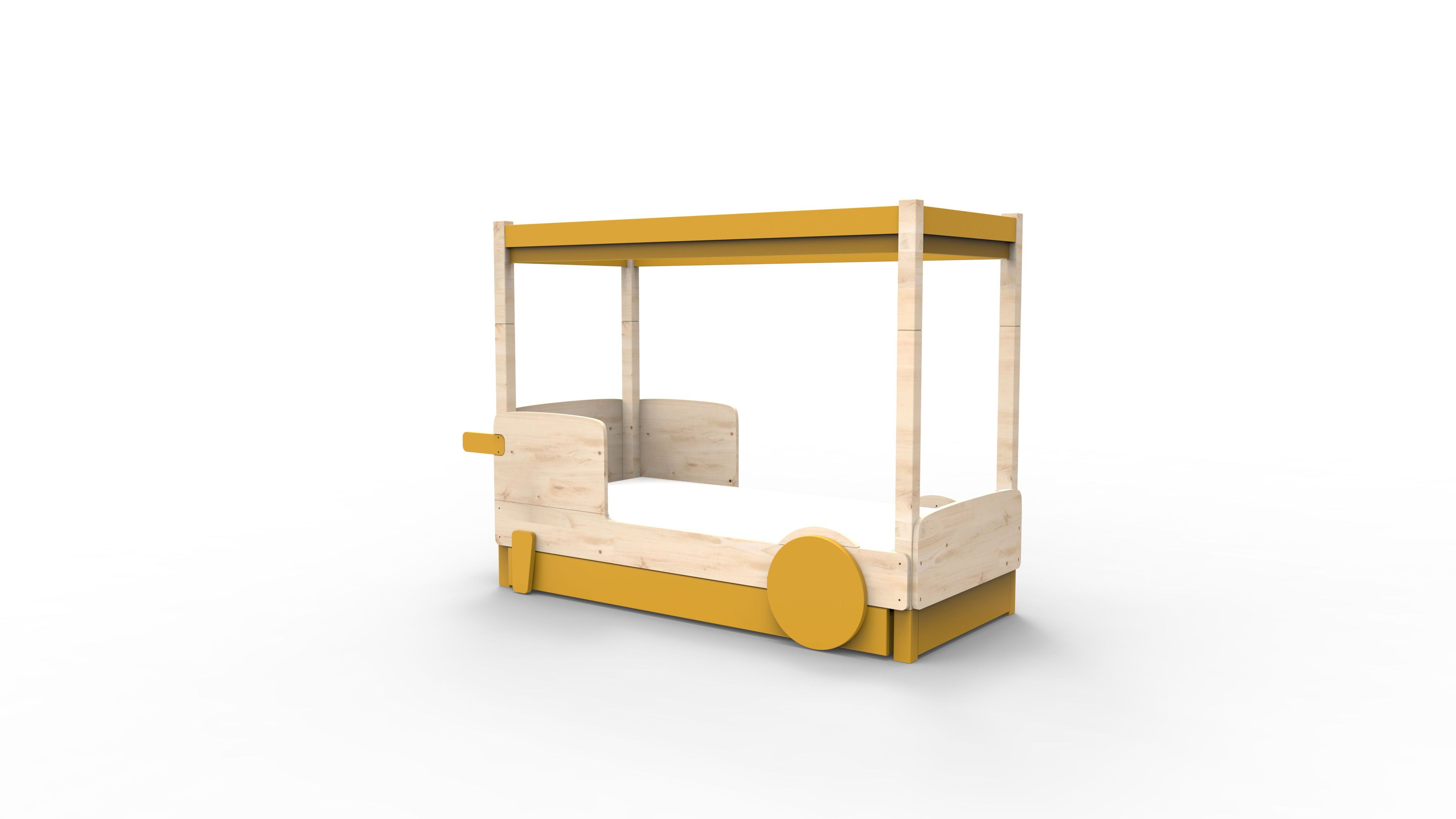 Деревянная выдвижная односпальная кровать с балдахином Mathy by Bols ARCH-00151317 - Вид №33