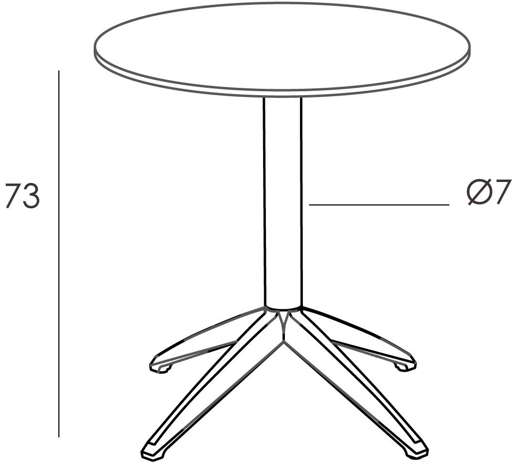 Ezpeleta Круглый садовый стол из полипропилена и hpl Quatro Mhk-qufr - Вид №1