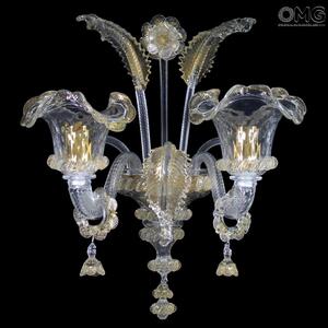 1237 ORIGINALMURANOGLASS Настенный светильник Бра Элегантный с золотом - муранское стекло OMG  см