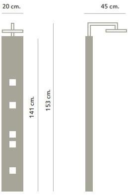 Acquabella Настенная душевая стойка из Акрона © и алюминия Show sun-id-1424433 - Вид №2