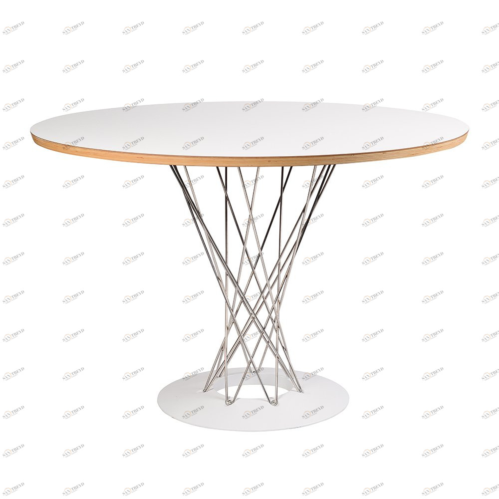 Обеденный стол круглый 108 см белый Isamu Noguchi Style Cyclone Table SOHO DESIGN  00-3886254 Белый;серебро 